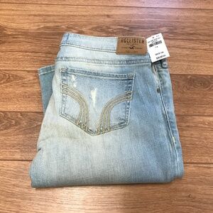 Hollister Jeans size 7R 28x33 blue distressed bootcut